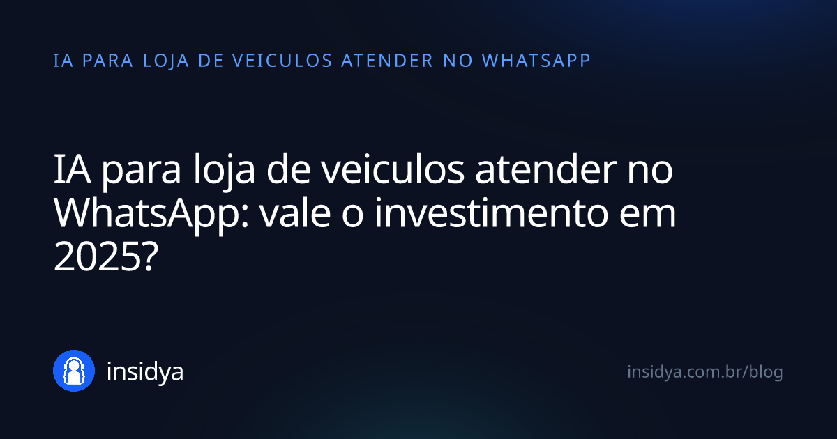 Capa: IA para loja de veiculos atender no WhatsApp: vale o investimento em 2025?